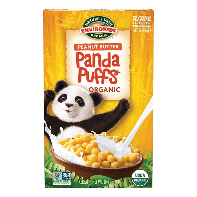 EnviroKidz Organic Panda Puffs Cereal, Peanut Butter, 300g