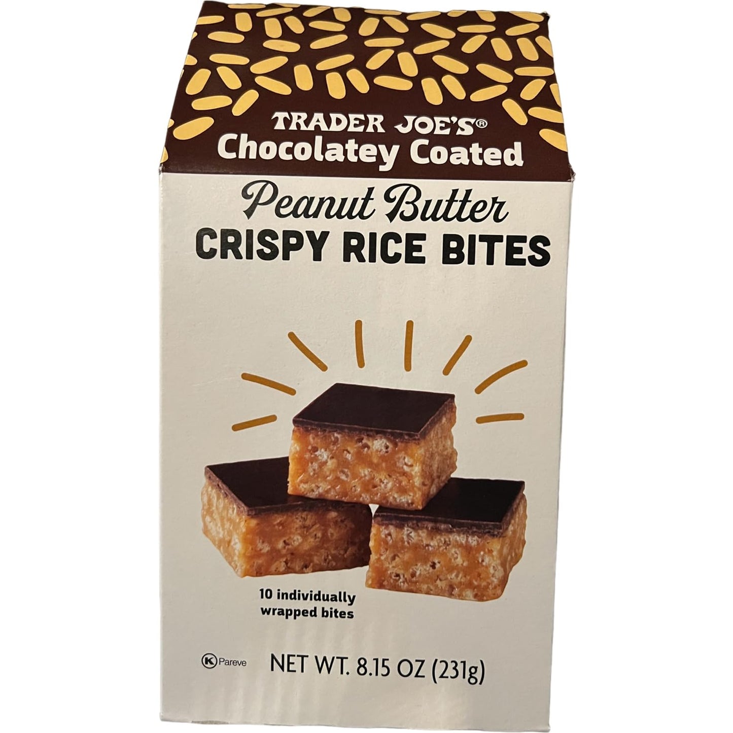 Bouchées de riz croustillant au beurre de cacahuète et enrobées de chocolat de Trader Joe's, 231 g