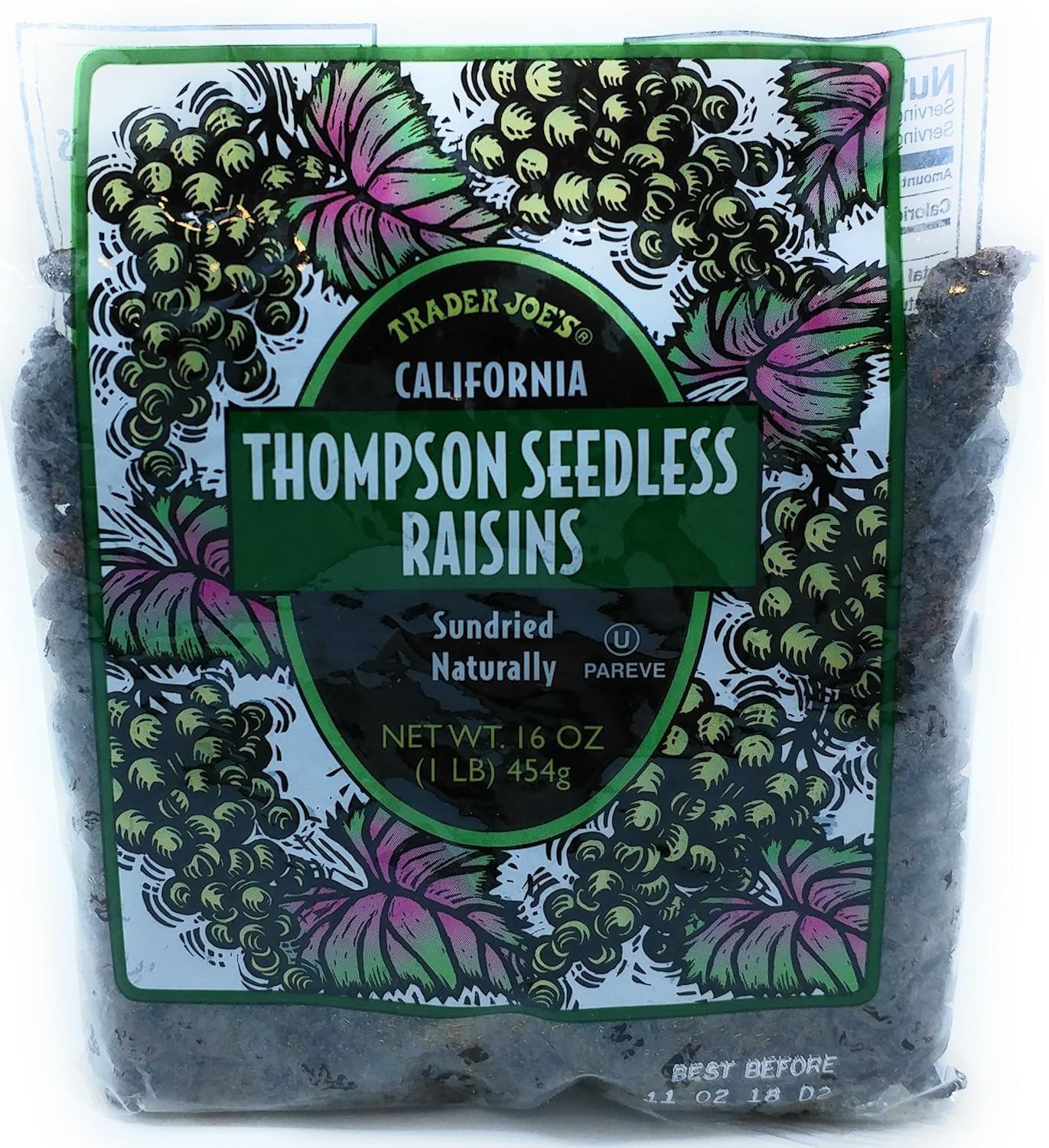 Trader Joe's California Thompson Seedless Raisins, 454g