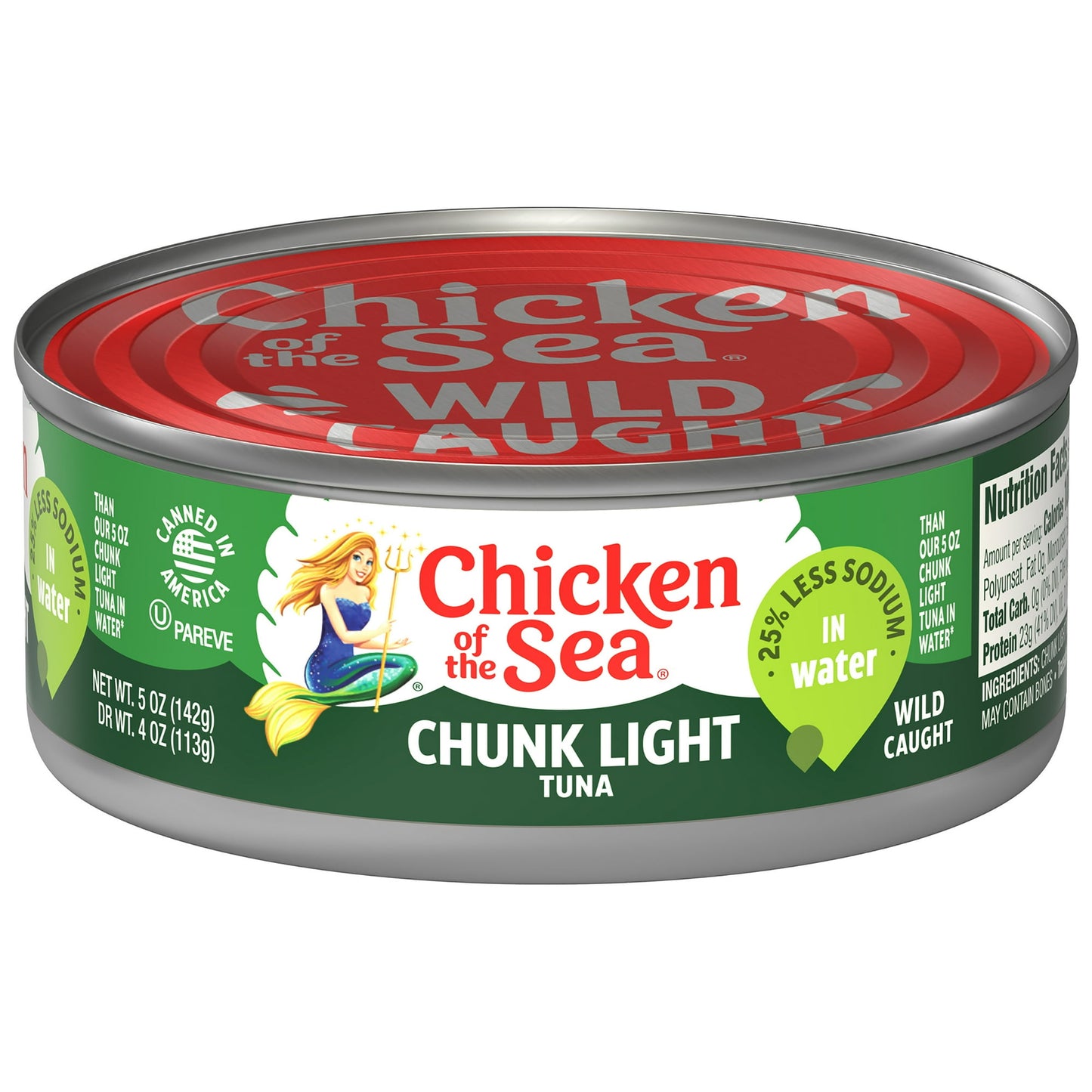 Chicken of the Sea Chunk Light Tuna in Water, 25% Less Sodium, 142g