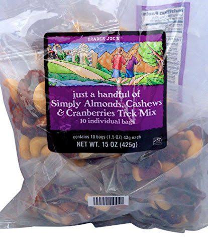 Trader Joe's Just a Handful Almonds, Cashews & Cranberries Trek Mix, 425g