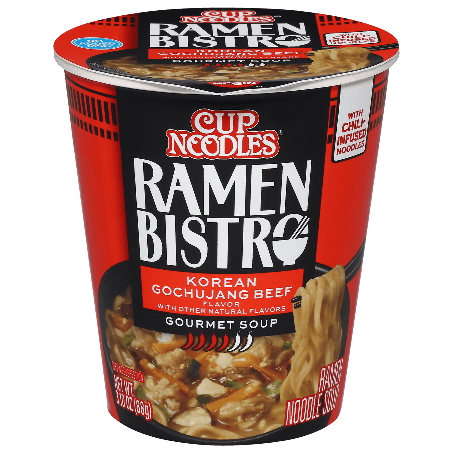 Nissin Cup Noodles, Ramen Bistro Korean Gochujang Beef Flavour, 88g