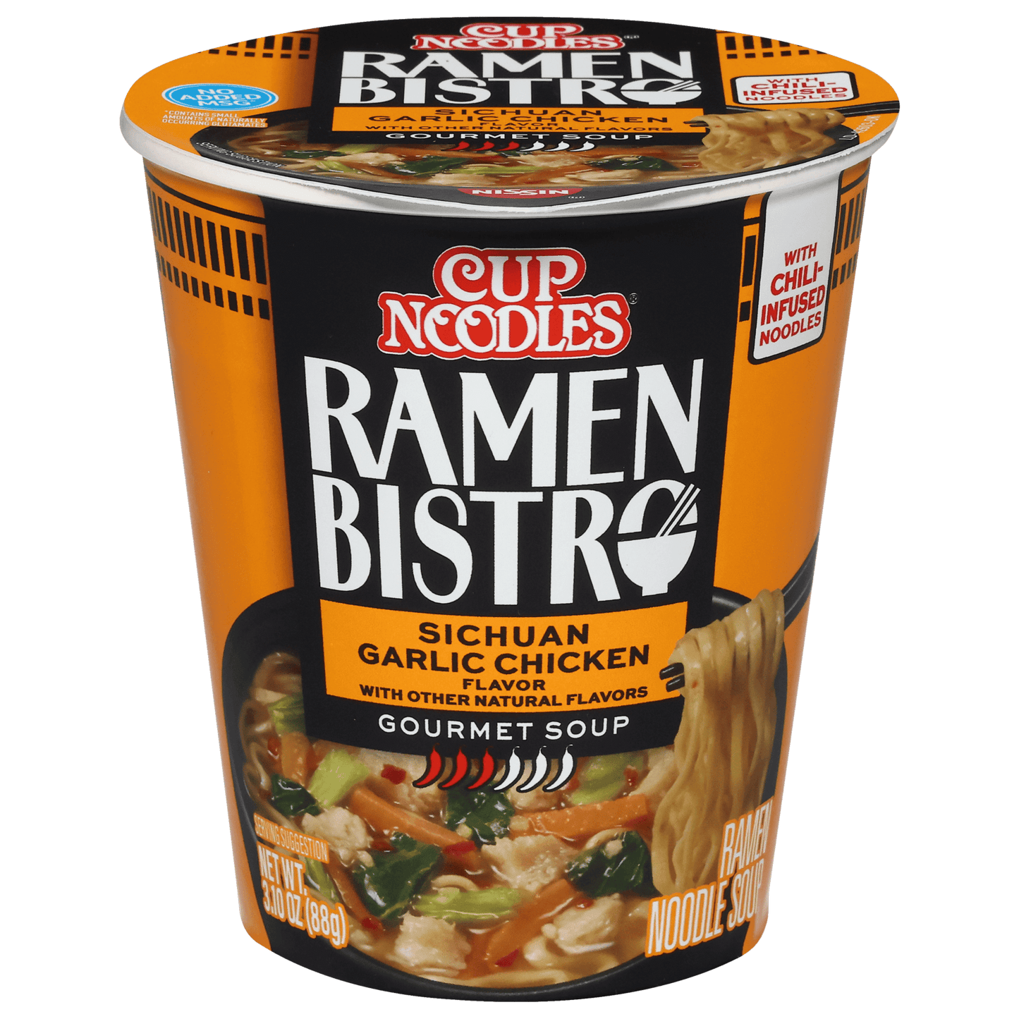 Nissin Cup Noodles, Ramen Bistro Sichuan Garlic Chicken Flavour, 88g