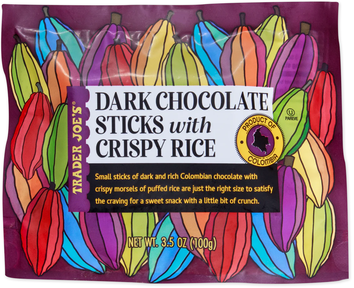 Trader Joe's Dark Chocolate Sticks with Crispy Rice, 100g