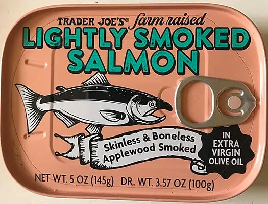 Trader Joe’s Farm Raised Lightly Smoked Salmon in Olive Oil, 145g