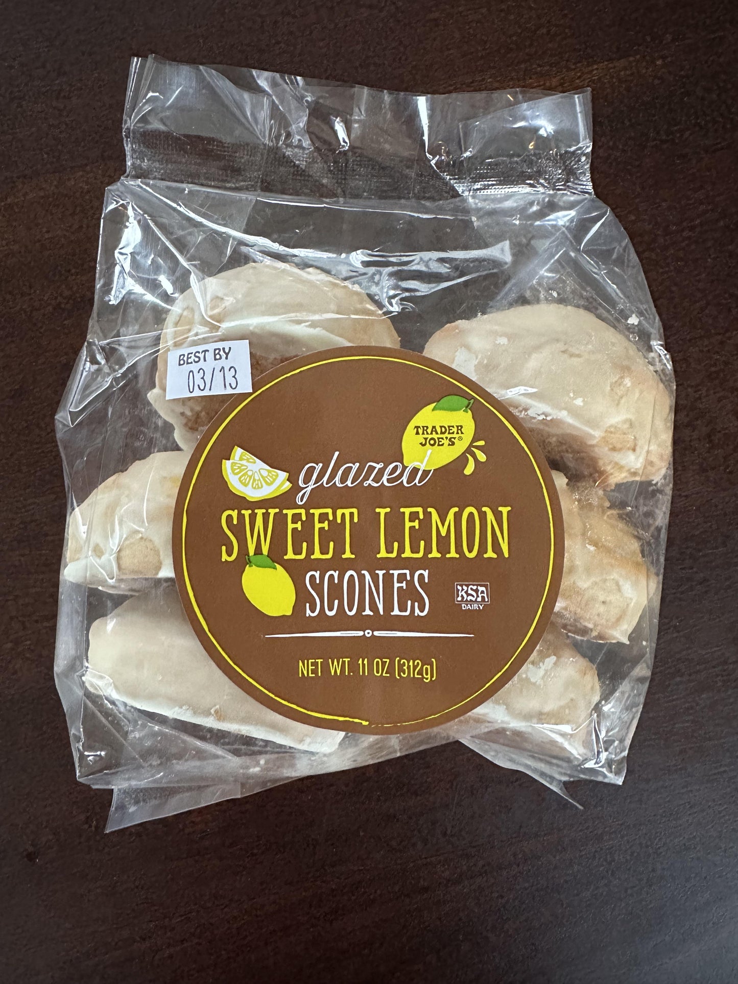 Trader Joe's Glazed Sweet Lemon Scones, 312g