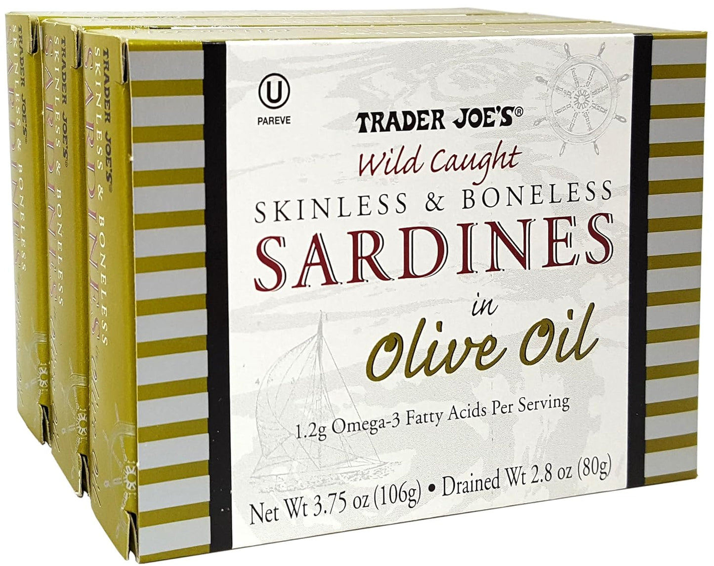 Trader Joe’s Wild Caught Skinless & Boneless Sardines in Olive Oil, 106g