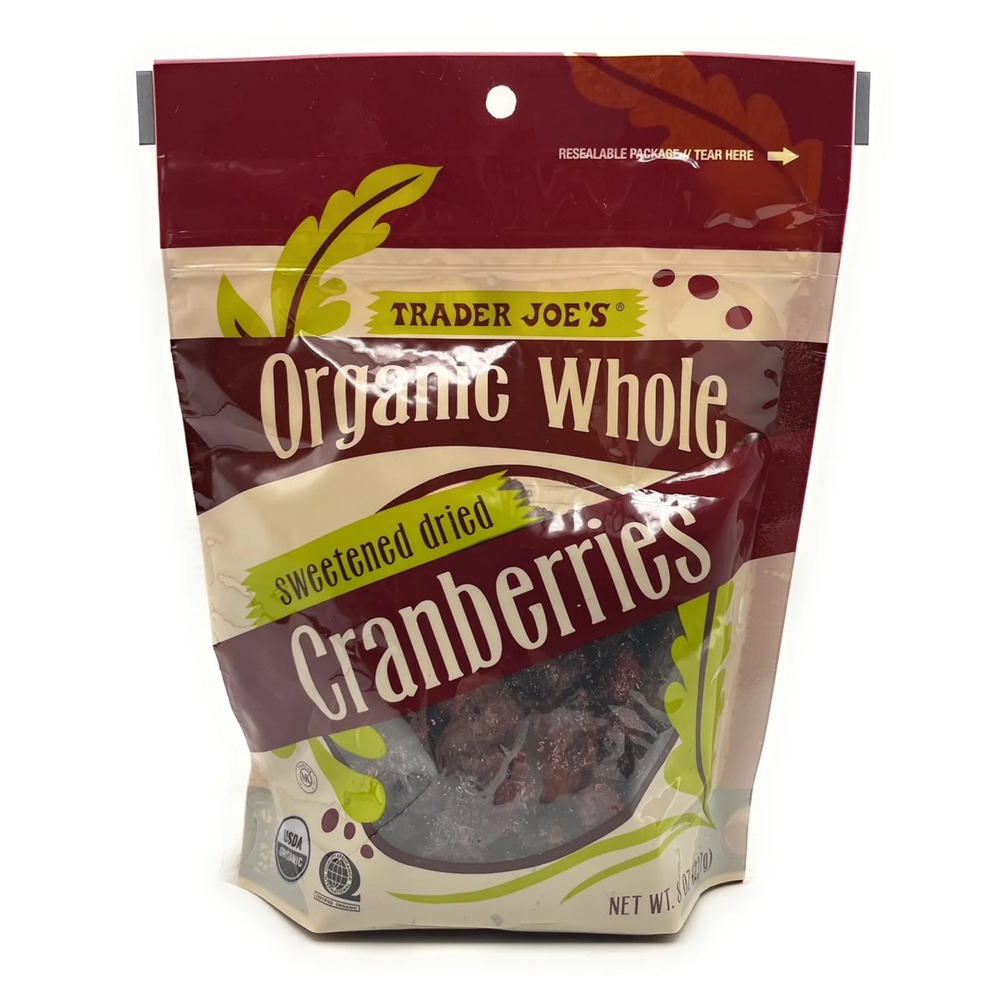 Trader Joe's Organic Whole Cranberries, 227g