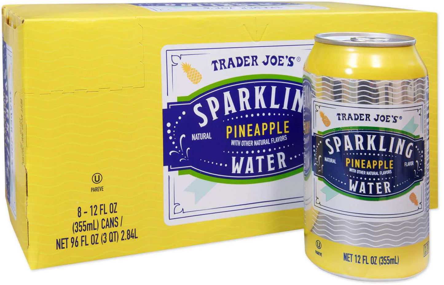 Trader Joe's Sparkling Water, Pineapple, 2.84L