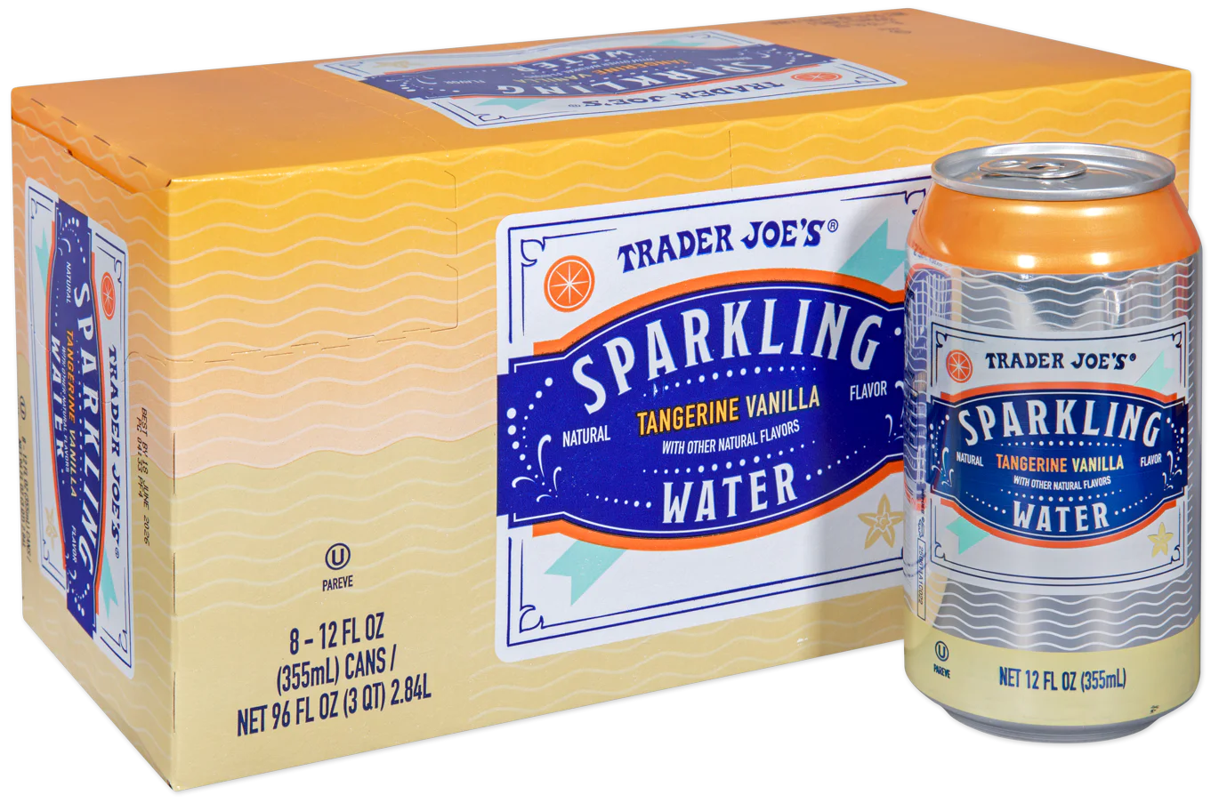 Trader Joe's Sparkling Water, Tangerine Vanilla, 2.84L