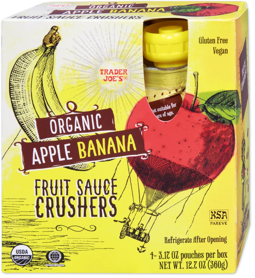 Trader Joe's Organic Fruit Sauce Crushers, Apple Banana, 360g