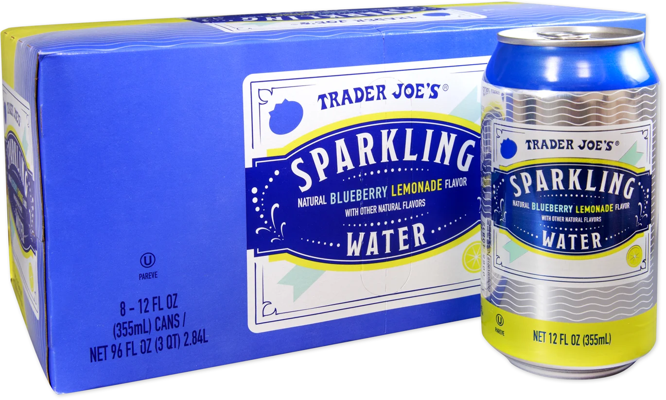 Eau pétillante Trader Joe's, limonade aux bleuets, 2,84 L