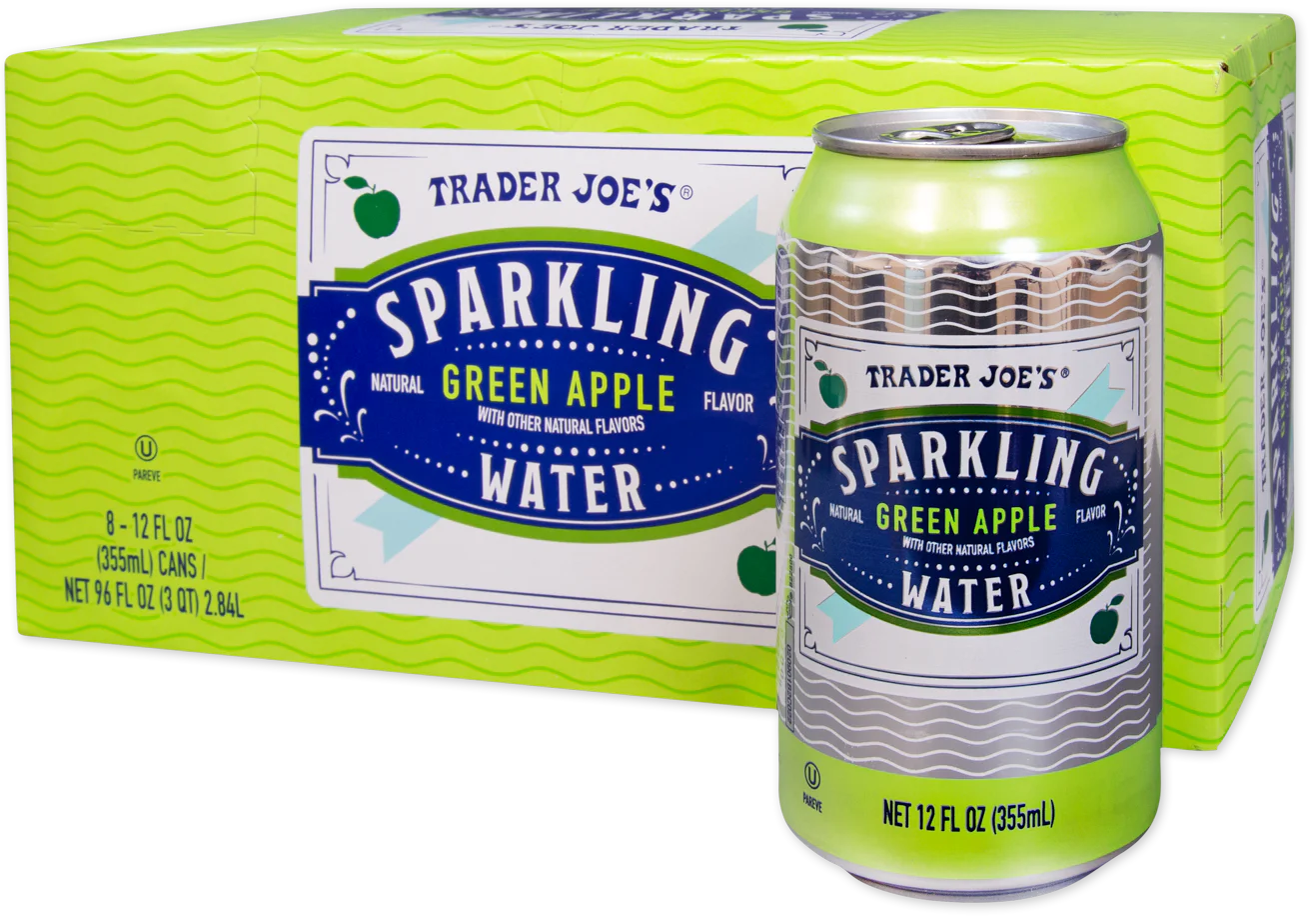 Eau pétillante Trader Joe's, pomme verte, 2,84 L