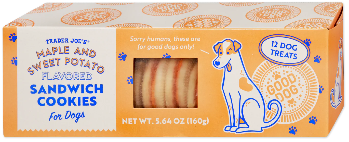 Trader Joe's Maple and Sweet Potato Flavoured Sandwich Cookies for Dogs, 160g