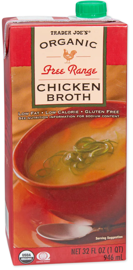 Bouillon de poulet fermier biologique de Trader Joe's, 946 ml