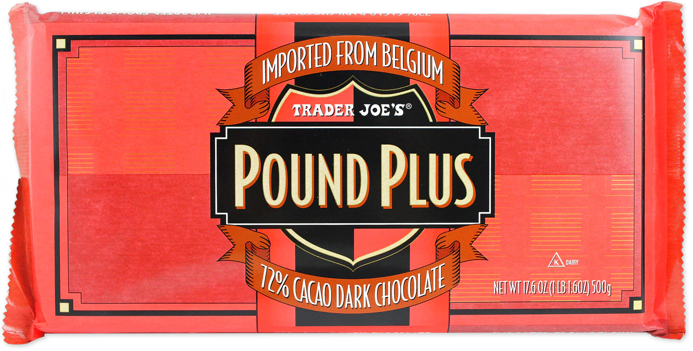 Trader Joe's Pound Plus 72% Cacao Dark Chocolate, 500g