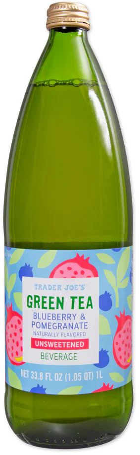 Trader Joe's Green Tea Blueberry & Pomegranate Unsweetened Beverage, 1L