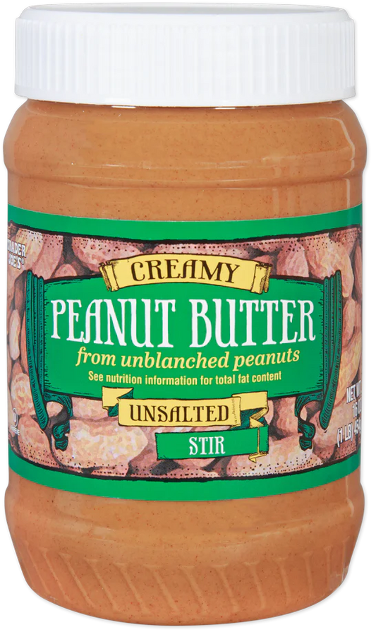 Trader Joe's Creamy Peanut Butter, Unsalted, 454g