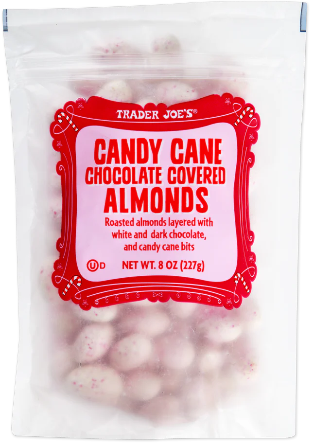 Trader Joe's Candy Cane Chocolate Covered Almonds, 227g