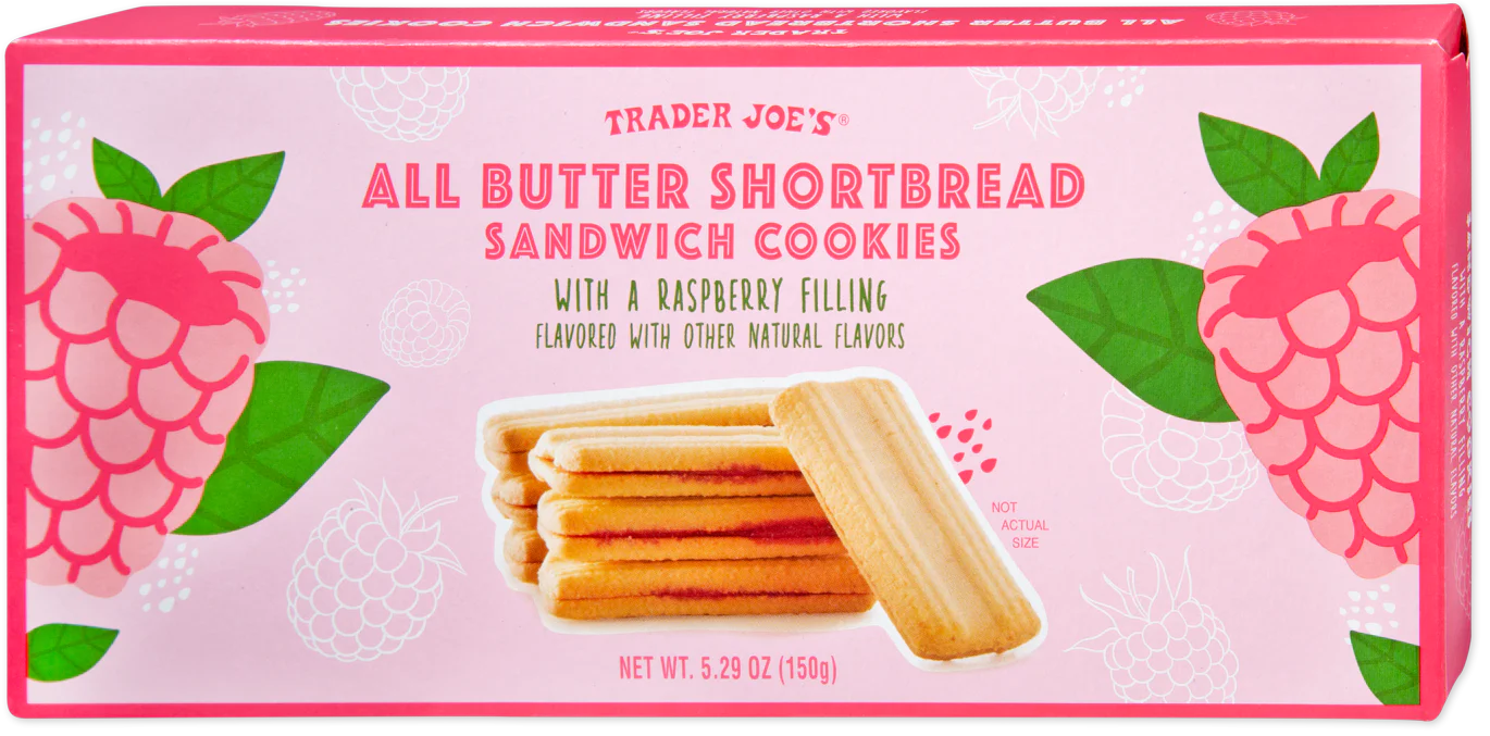 Biscuits sablés au beurre fourrés à la framboise de Trader Joe's, 150 g