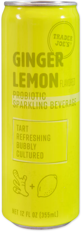 Boisson pétillante probiotique Trader Joe's, gingembre et citron, 355 ml