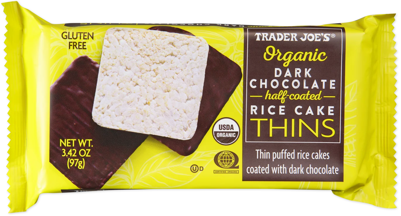 Trader Joe's Organic Dark Chocolate Half-Coated Rice Cake Thins, 97g