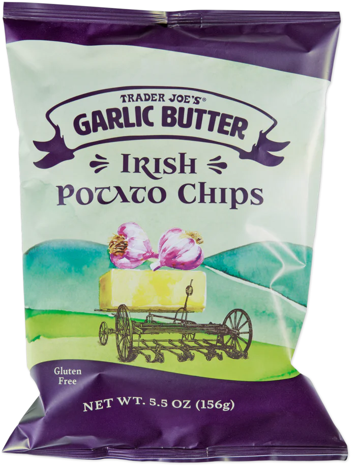 Chips de pommes de terre irlandaises au beurre à l'ail de Trader Joe's, 156 g