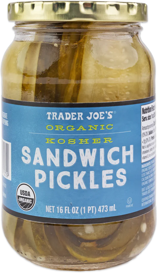 Cornichons à sandwich casher biologiques de Trader Joe's, 473 ml