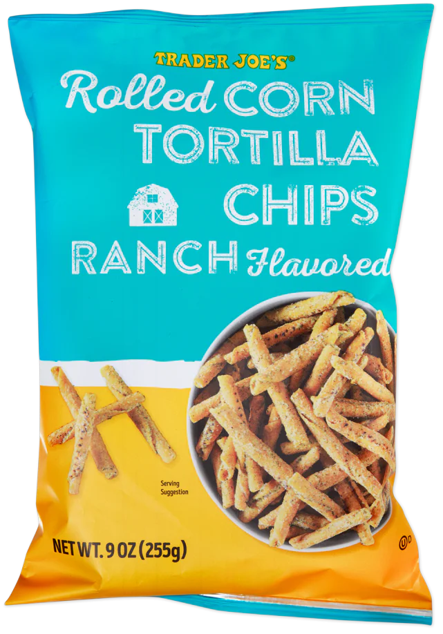 Trader Joe's Ranch Flavoured Rolled Corn Tortilla Chips, 255g