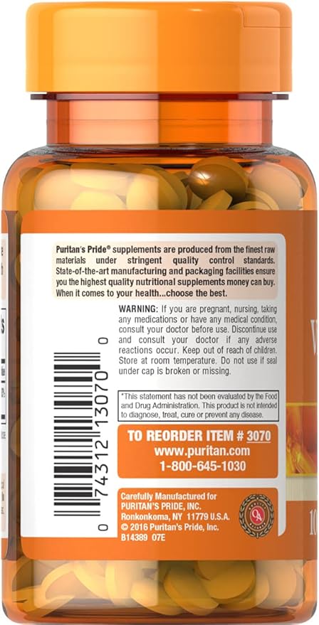 Puritan's Pride Premium Vitamin K 100mcg, 100 Tablets