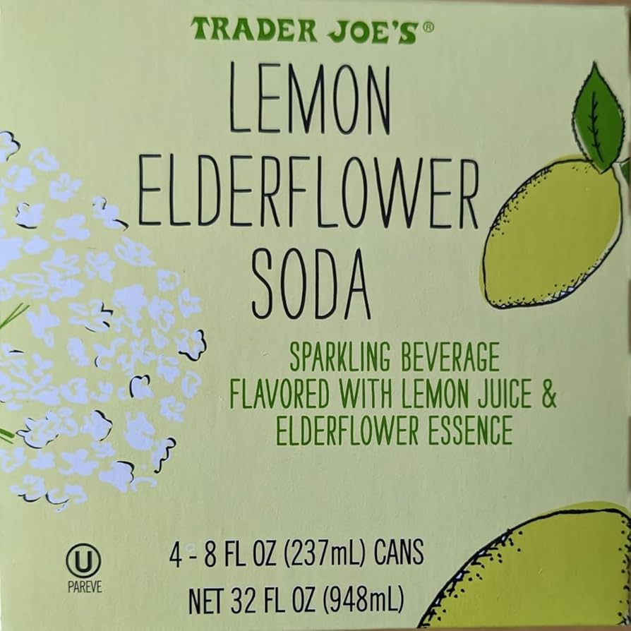 Soda citron fleur de sureau de Trader Joe's, 948 ml