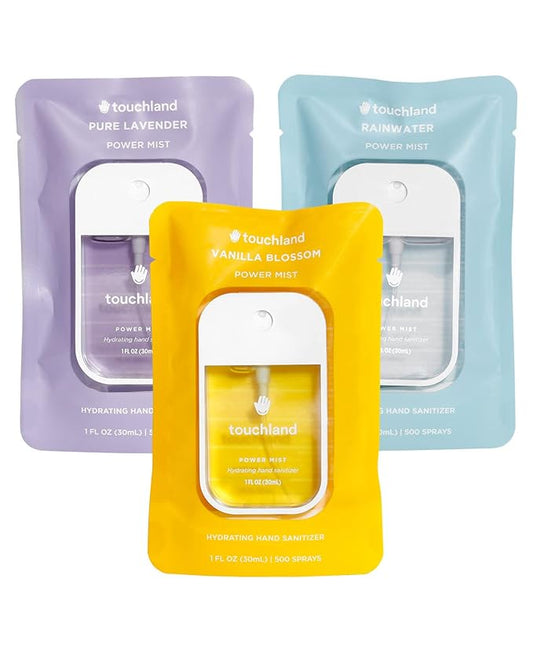 Spray désinfectant hydratant pour les mains Touchland Power Mist, Blossom, lot de 3, 90 ml