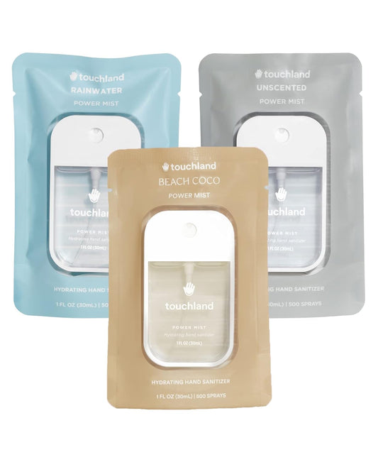 Spray désinfectant hydratant pour les mains Touchland Power Mist, sans colorant, lot de 3, 90 ml