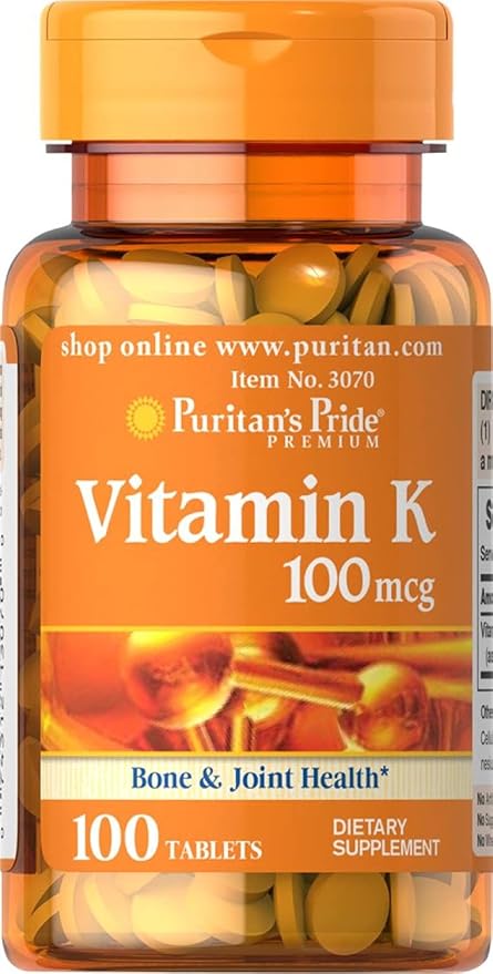 Puritan's Pride Premium Vitamin K 100mcg, 100 Tablets