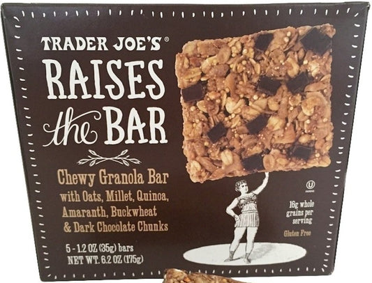 Trader Joe's Raises the Bar Chewy Granola Bars, Dark Chocolate, 175g