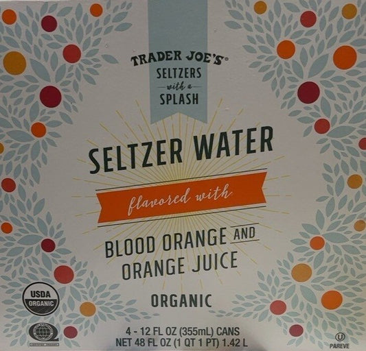 Trader Joe's Seltzer Water Flavoured with Blood Orange and Orange Juice, 1.42L