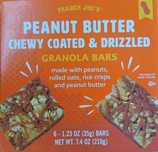 Trader Joe's Peanut Butter Chewy Coated & Drizzled Granola Bars, 210g