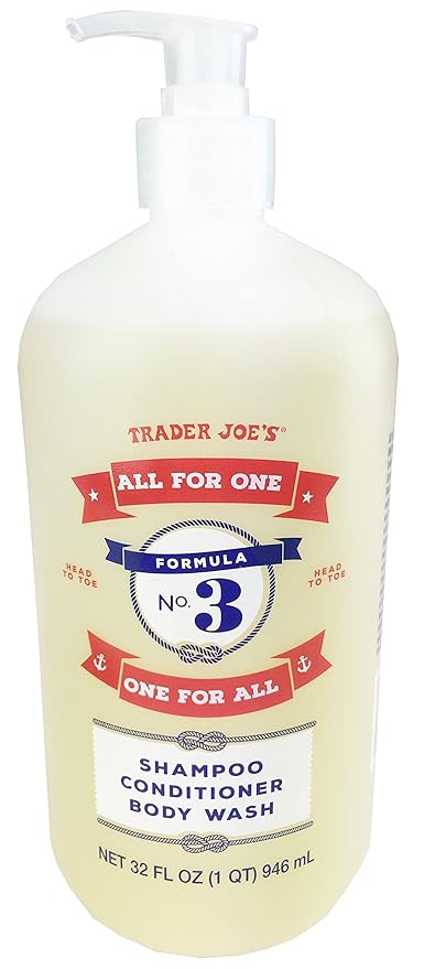 Trader Joe's Formula No.3 "All for One, One for All" Shampoo Conditioner & Body Wash, 946mL
