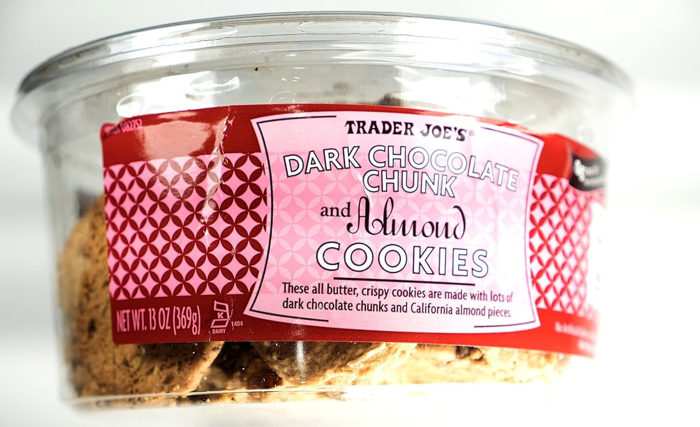 Trader Joe's Dark Chocolate Chunk and Almond Cookies, 369g