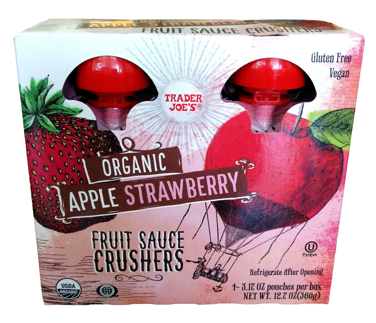 Trader Joe's Organic Fruit Sauce Crushers, Apple Strawberry, 360g