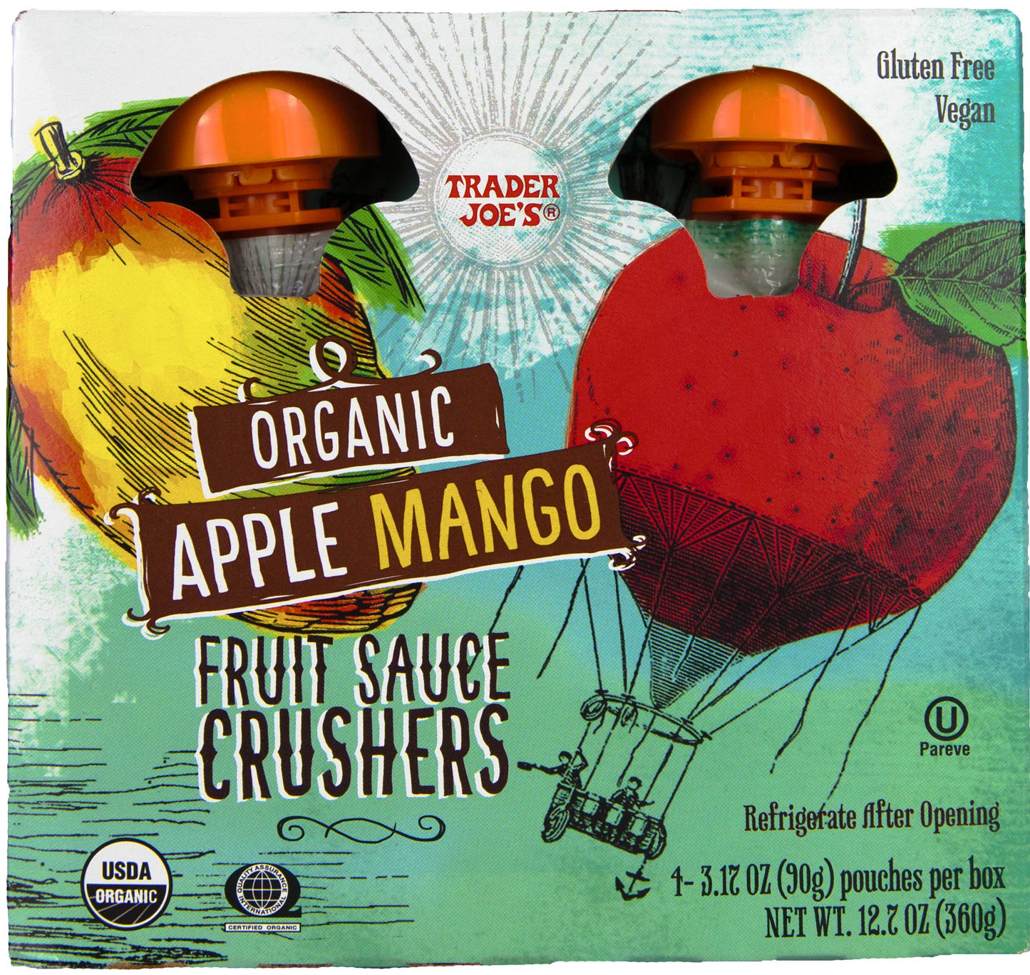 Trader Joe's Organic Fruit Sauce Crushers, Apple Mango, 360g