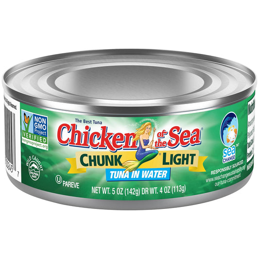 Thon pâle en morceaux dans l'eau de Chicken of the Sea, 142 g 
