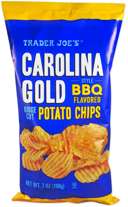 Trader Joe's Carolina Gold Style BBQ Flavoured Ridge Cut Potato Chips, 198g
