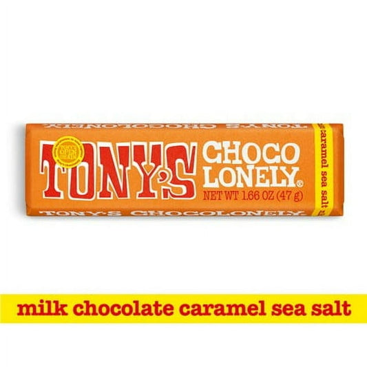 Tony's Chocolonely Milk Chocolate Bar with Caramel and Sea Salt, 50g