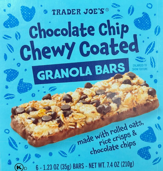 Trader Joe's Chocolate Chip Chewy Coated Granola Bars, 210g
