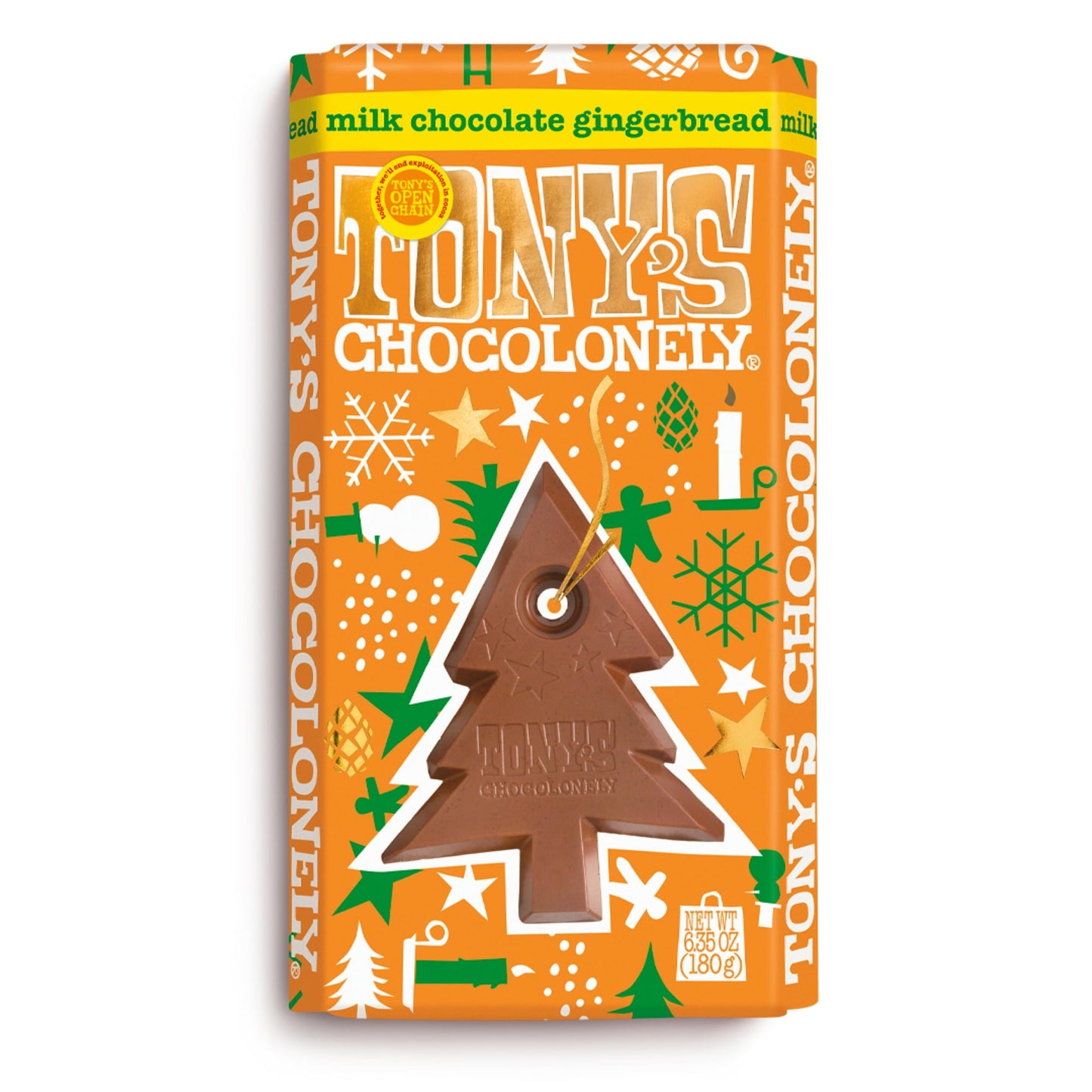 Tony's Chocolonely Milk Chocolate Gingerbread Bar, 180g