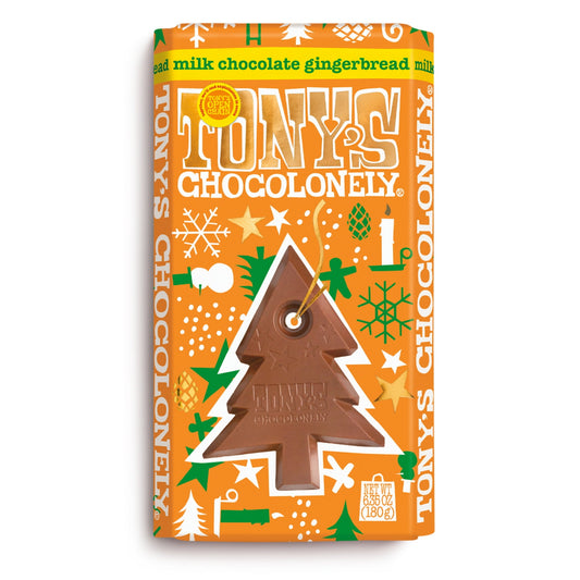 Tony's Chocolonely Milk Chocolate Gingerbread Bar, 180g