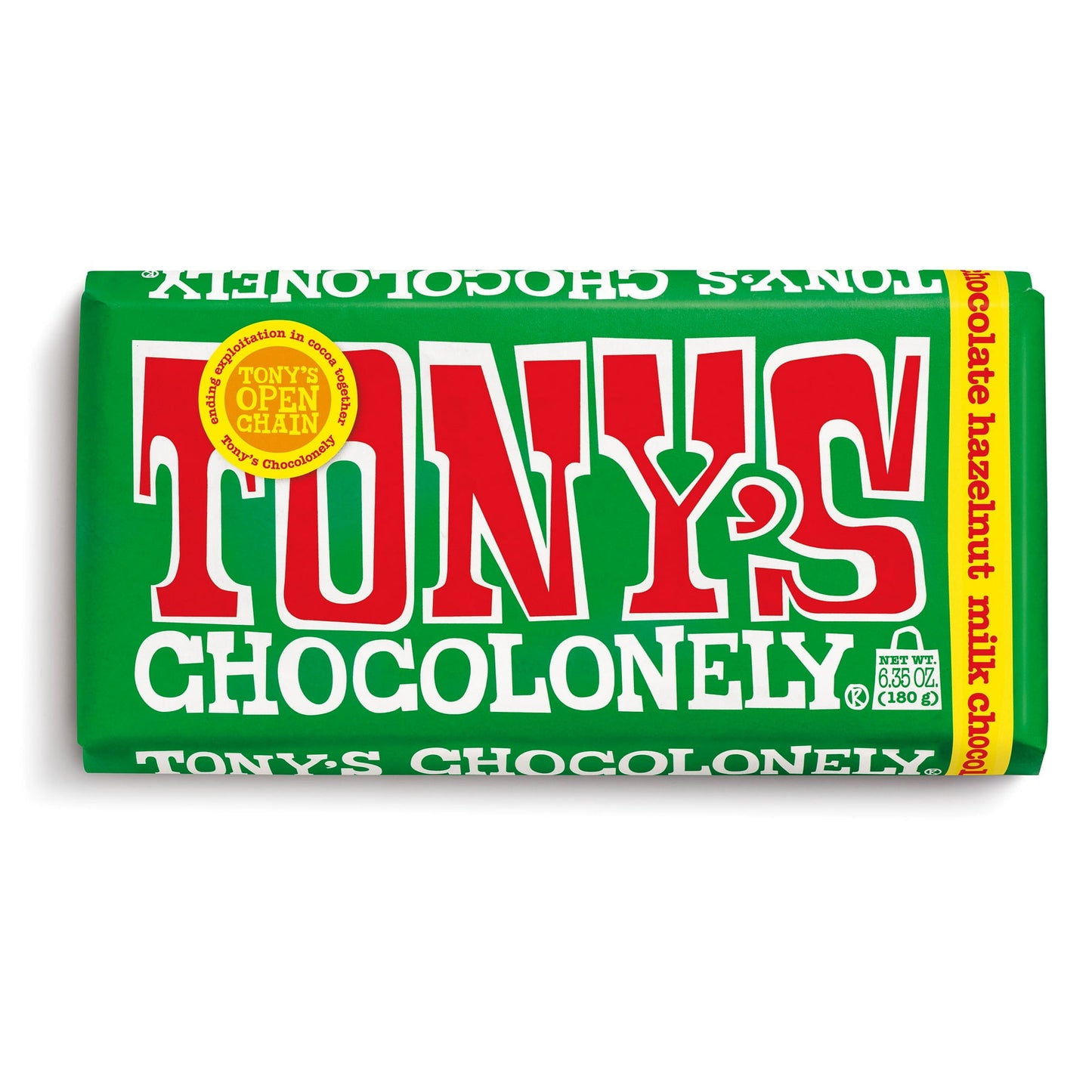 Tony's Chocolonely Milk Chocolate Bar with Hazelnut, 180g