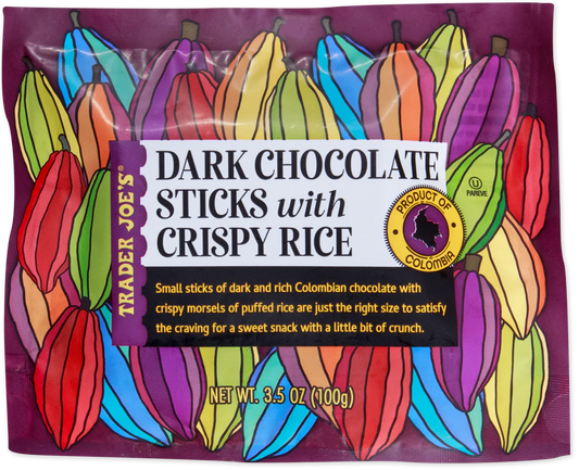 Trader Joe's Dark Chocolate Sticks with Crispy Rice, 100g