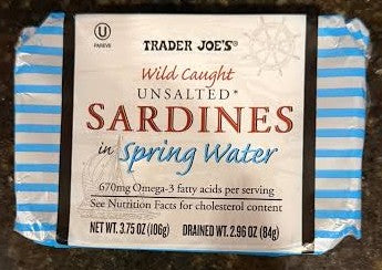 Trader Joe’s Wild Caught Unsalted Sardines in Spring Water, 106g